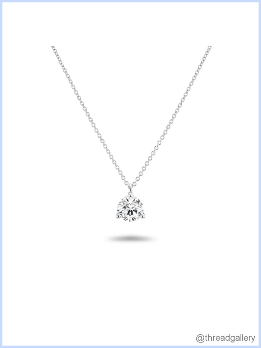 1 Carat Lab Grown Diamond Round Pendant Necklace 14K White Gold